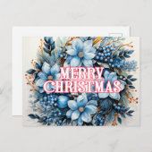 Frohe Weihnachten | Happy Holidays Postkarte (Vorne/Hinten)