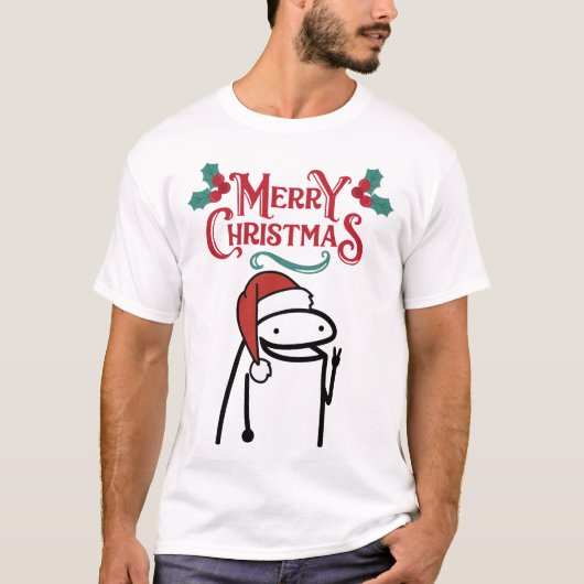Frohe Weihnachten Happy Meme T-Shirt (Vorderseite)