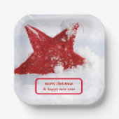 Frohe Weihnachten & Happy New Year - Urlaubskarte Pappteller (Vorderseite)