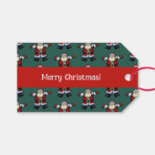 Frohe Weihnachten! Happy Santa Father Xmas Pattern Geschenkanhänger (Vorderseite (Horizontal))