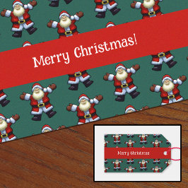 Frohe Weihnachten! Happy Santa Father Xmas Pattern Geschenkanhänger