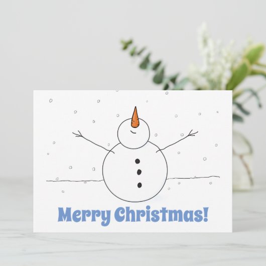 Frohe Weihnachten Happy Snowman (Stehend Vorderseite)