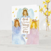 Frohe Weihnachten Hark The Herald Angels Sing Karte (Gelbe Blume)