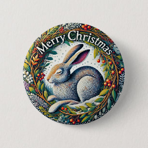 Frohe Weihnachten Hase Button