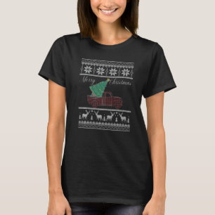 Frohe Weihnachten hässlicher Pullover Büffel LKW B