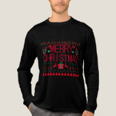 Frohe Weihnachten hässlicher Pullover Langarm (Vorderseite)