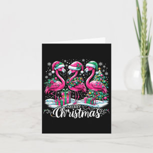 Frohe Weihnachten Hat Santa Flamingo Light Weihnac Karte