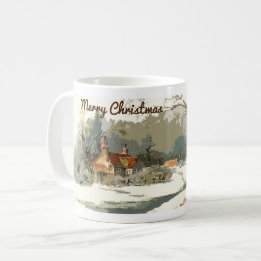 Frohe Weihnachten - Haus in der Tasse