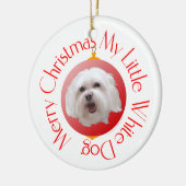 Frohe Weihnachten Havanese Keramikornament (Links)