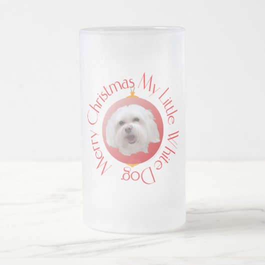 Frohe Weihnachten Havanese Mattglas Bierglas (Mittel)