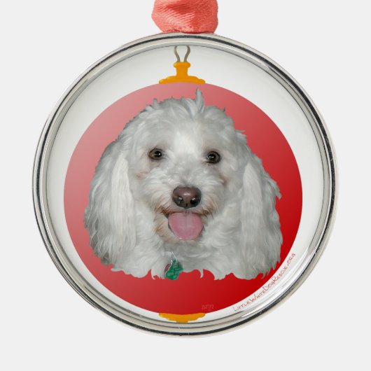 Frohe Weihnachten Havanese Silbernes Ornament (Vorne)