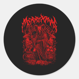 Frohe Weihnachten Heavy Metal Band Parodie Death M Runder Aufkleber