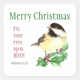 Frohe Weihnachten Heb. 12:21 Bringen Sie Ihre Auge Quadratischer Aufkleber