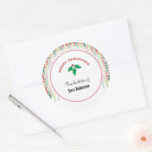 Frohe Weihnachten heilig, personalisiertes Backen Runder Aufkleber (Umschlag)