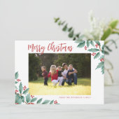 Frohe Weihnachten Heilig Rot und Grün Foto (Stehend Vorderseite)