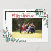 Frohe Weihnachten Heilig Rot und Grün Foto (Vorne/Hinten)