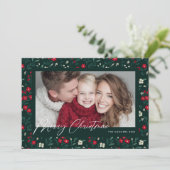 Frohe Weihnachten Heilige Beeren Hintergrund (Stehend Vorderseite)