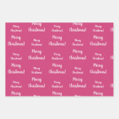 Frohe Weihnachten heiß rosa Muster Geschenkpapier Set (Vorderseite)