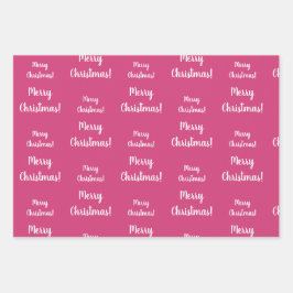 Frohe Weihnachten heiß rosa Muster Geschenkpapier Set
