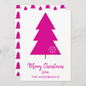 Frohe Weihnachten heiß rosa Weihnachtsbaum (Vorne/Hinten)