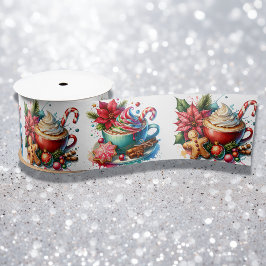 Frohe Weihnachten Heiße Kakao und Kekse Satinband