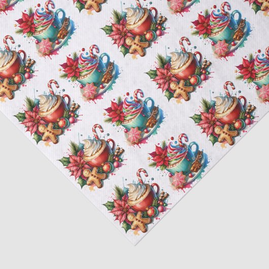 Frohe Weihnachten Heiße Kakao und Kekse Seidenpapier (Ausschnitt)