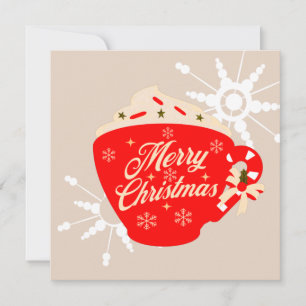 Frohe Weihnachten Heiße Schokolade Braune Schneefl Karte