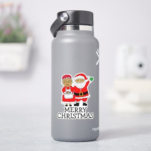 Frohe Weihnachten Herr und Frau Claus Aufkleber (HydroFlask)