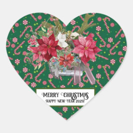 Frohe Weihnachten! Herz-Aufkleber