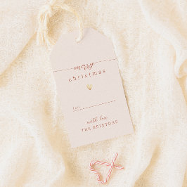 Frohe Weihnachten & Herz Cream Urlaub Geschenkanhänger