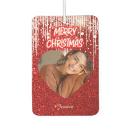 Frohe Weihnachten Herz Personalisiert Foto Name Autolufterfrischer