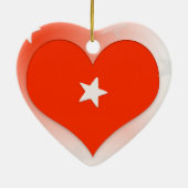 Frohe Weihnachten Herzanhänger Keramik Baumschmuck Keramik Ornament (Hinten)