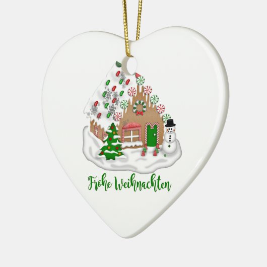 Frohe Weihnachten Herzanhänger Keramik Baumschmuck Keramik Ornament (Links)