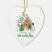 Frohe Weihnachten Herzanhänger Keramik Baumschmuck Ornament (Links)