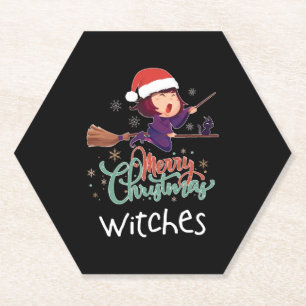 Frohe Weihnachten Hexe Tshirt Broom Christmas Eve Untersetzer