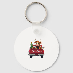 Frohe Weihnachten Highland Kuh Weihnachtsbaum Rote Schlüsselanhänger