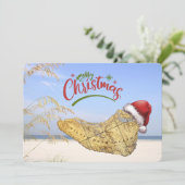 Frohe Weihnachten Hilton Head Insel Karte & Strand (Stehend Vorderseite)