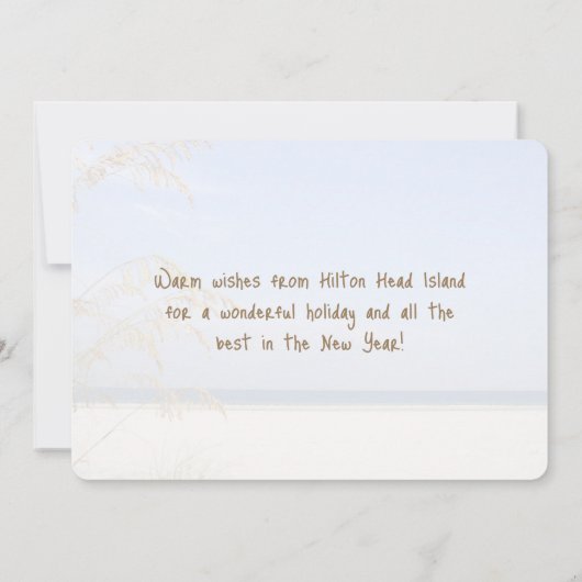 Frohe Weihnachten Hilton Head Insel Karte & Strand (Rückseite)
