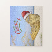 Frohe Weihnachten Hilton Head Insel Karte & Strand Puzzle (Vertikal)