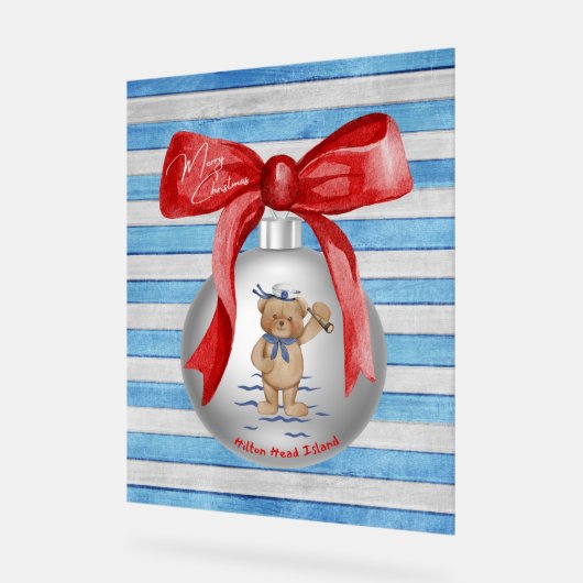 Frohe Weihnachten Hilton Head Island Bear Ornament Acrylschild (Winkel)