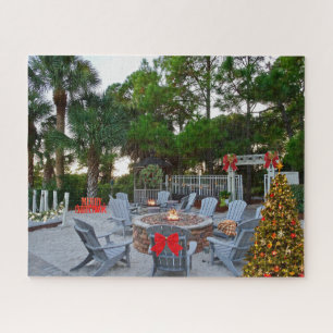 Frohe Weihnachten Hilton Head Island Fire Pit Puzzle