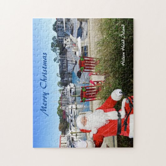 Frohe Weihnachten Hilton Head Island Hafen Stadt Puzzle (Vertikal)