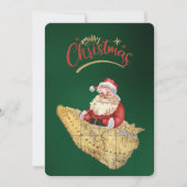 Frohe Weihnachten Hilton Head Island Map mit Santa (Vorderseite)