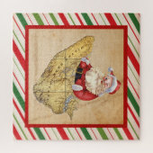 Frohe Weihnachten Hilton Head Island Map mit Santa Puzzle (Horizontal)