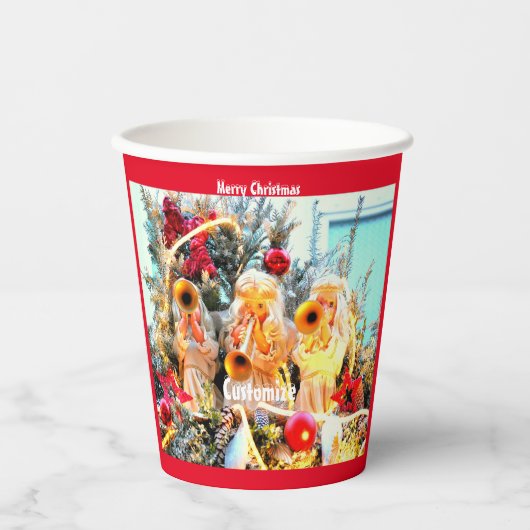 Frohe Weihnachten himmlische Engel Pappbecher (Vorderseite)