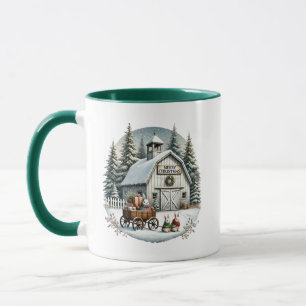 Frohe Weihnachten hinzufügen Monogramm Land Scheun Tasse