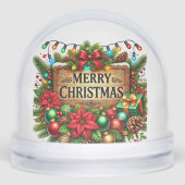 Frohe Weihnachten hinzufügen Nachricht Foto Name J Schneekugeln (Vorderseite)