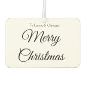 Frohe Weihnachten hinzufügen Namen Text benutzerde Autolufterfrischer (Rückseite)