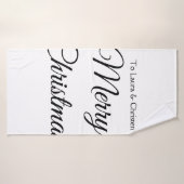 Frohe Weihnachten hinzufügen Namen Text benutzerde Badehandtuch (Badehandtuch)