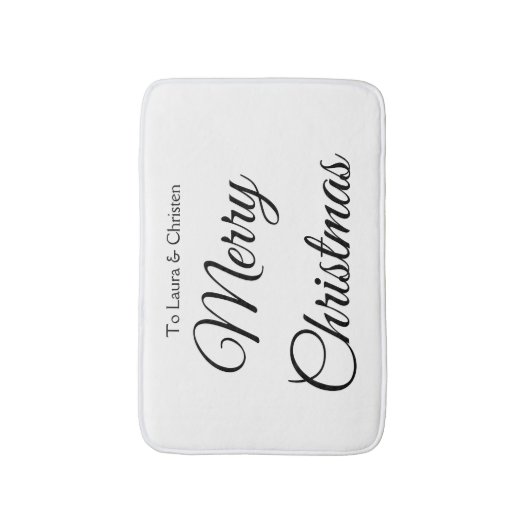 Frohe Weihnachten hinzufügen Namen Text benutzerde Badematte (Vorderseite Vertikal)